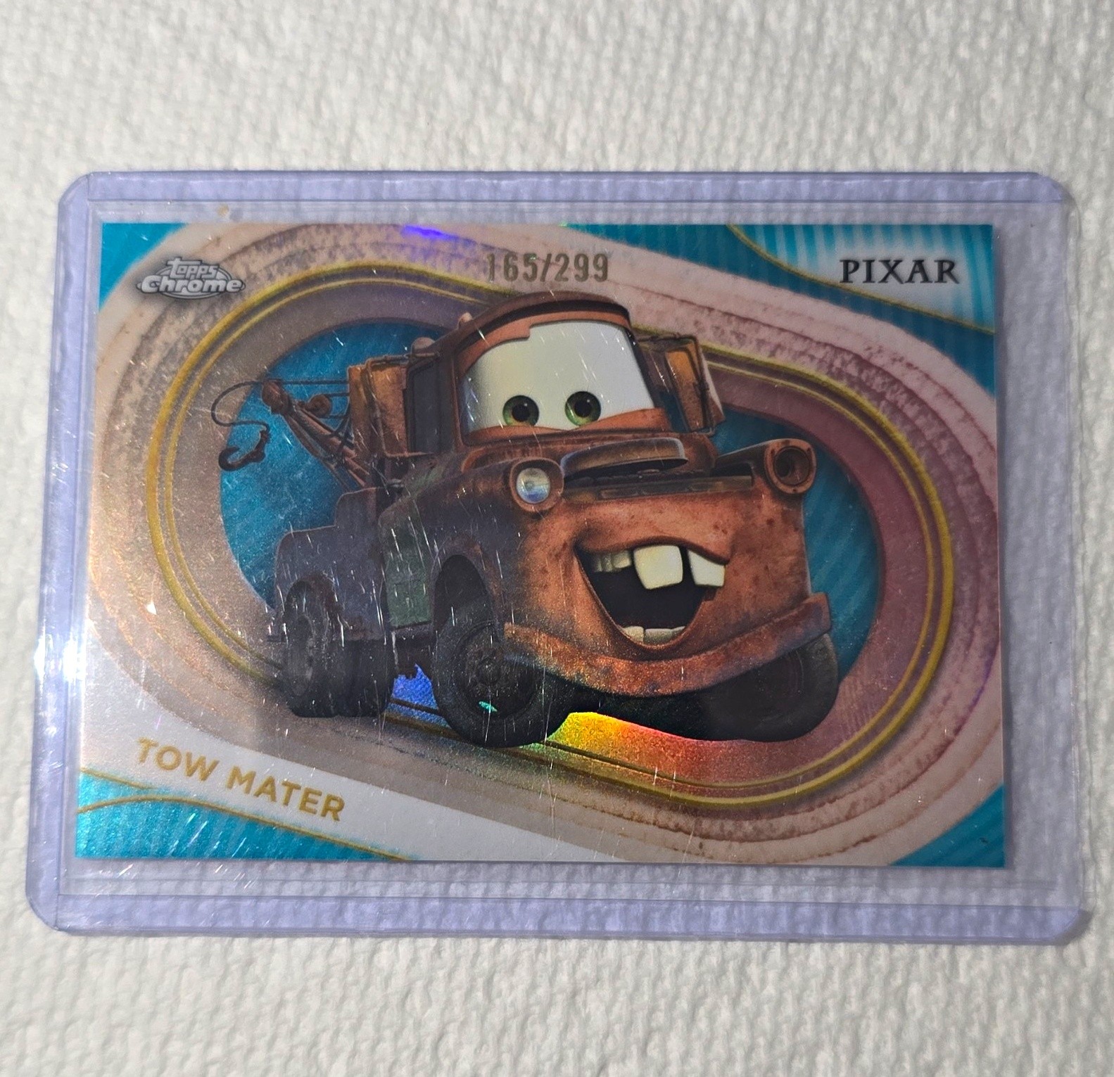 2025 Topps Chrome Disney Pixar Cars Tow Mater #56 Serial Numbered 165/299