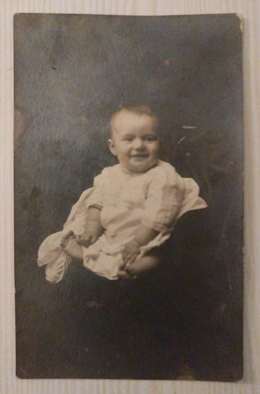 Antique Baby RPPC Real Photo Postcard Cute Infant Dress E Schwaner Fairmont W VA Antique Baby RPPC Real Photo Postcard Cute Infant Dress E Schwaner Fairmont W VA