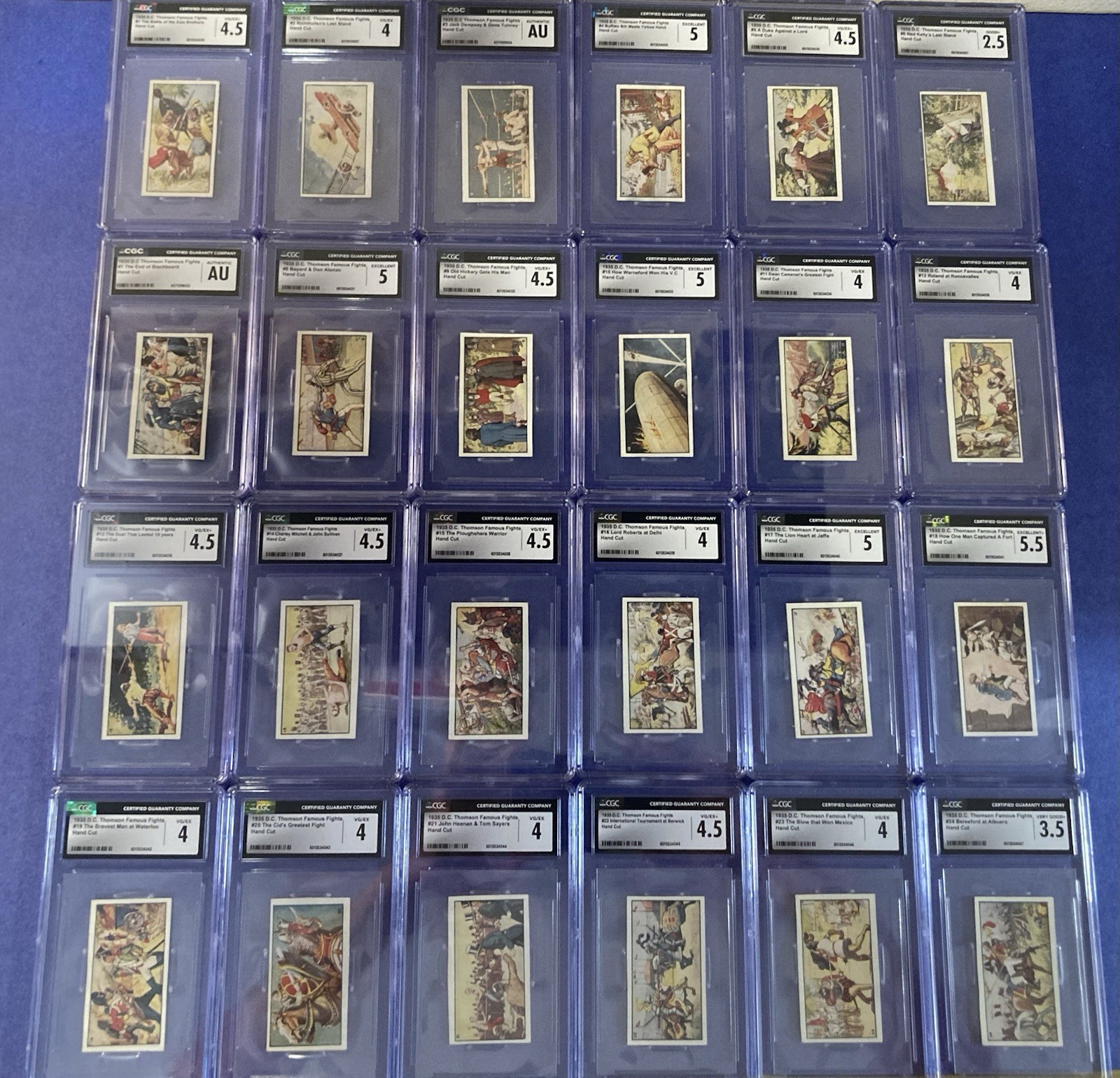 1935 D.C. Thomson  Famous Fights - Complete Set - CGC GRADED Blackbeard - Tunney