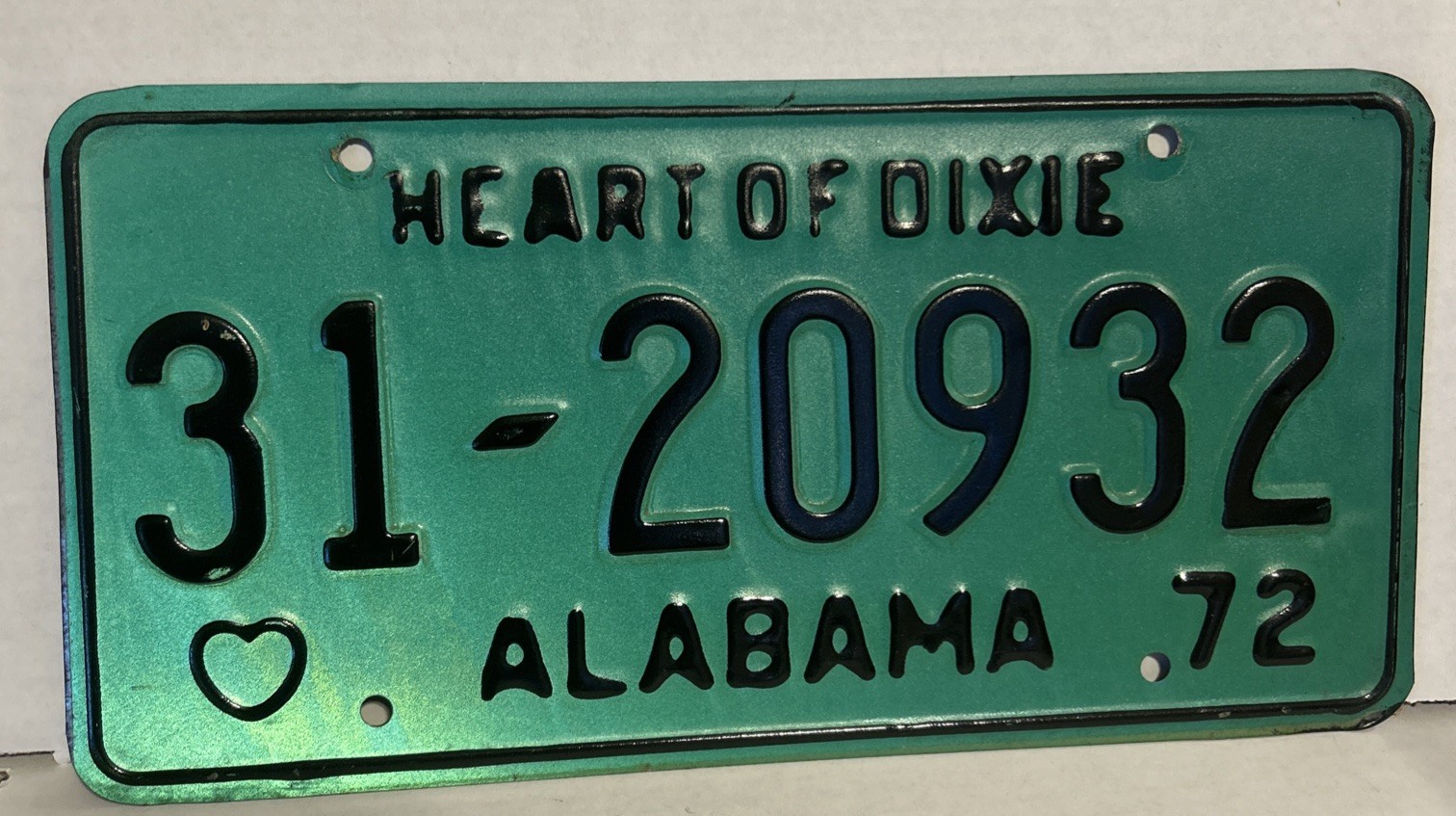 VINTAGE 1972 ALABAMA LICENSE PLATE CAR TAG #31 ETOWAH COUNTY  