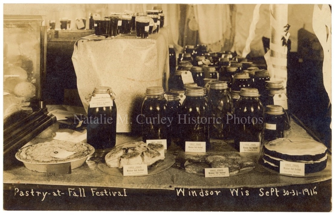 1910s Midwest Fair Jams Jellies & Pies Display Americana RPPC Photo