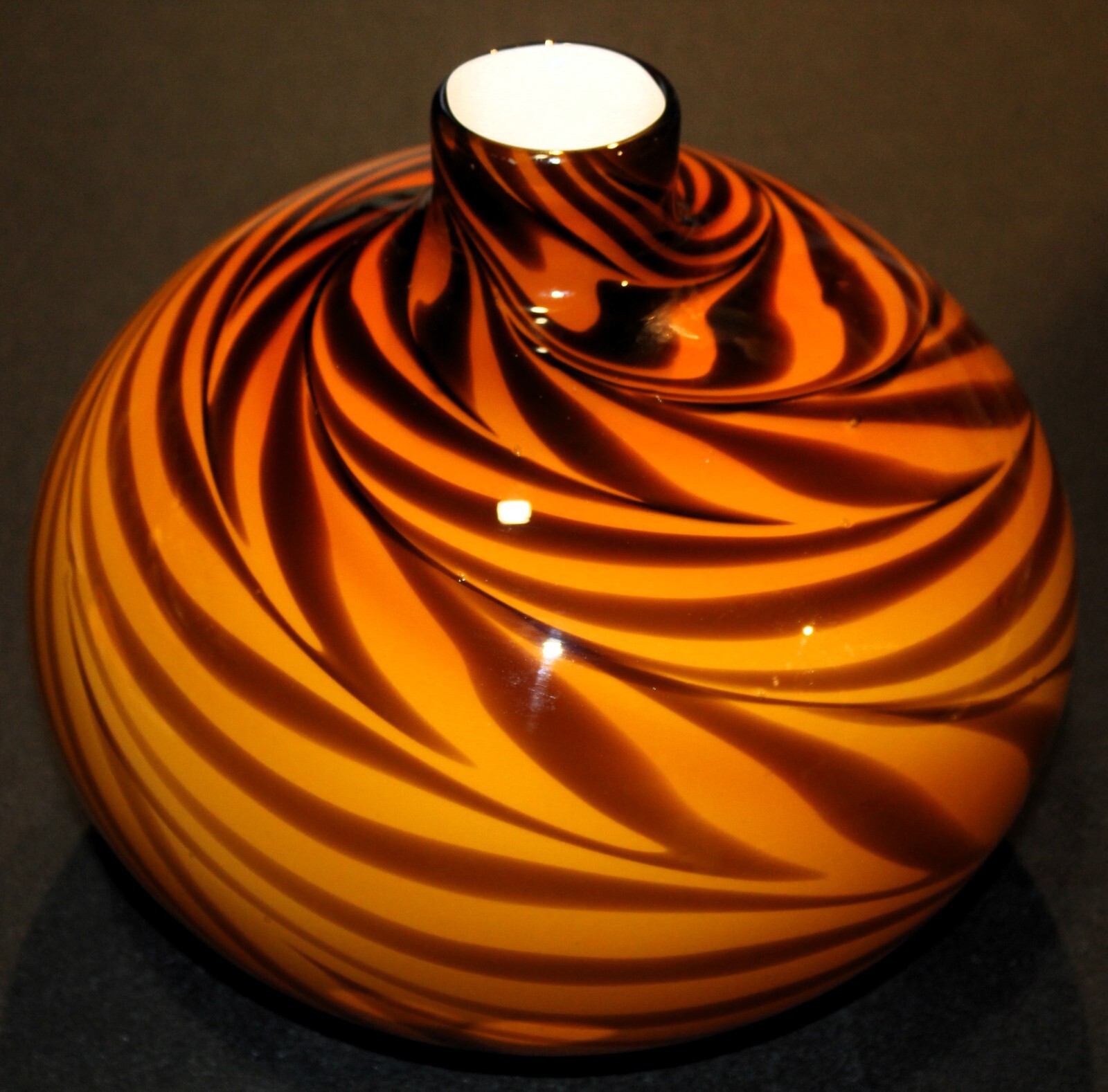 Round Colorful Cased Glass Vase