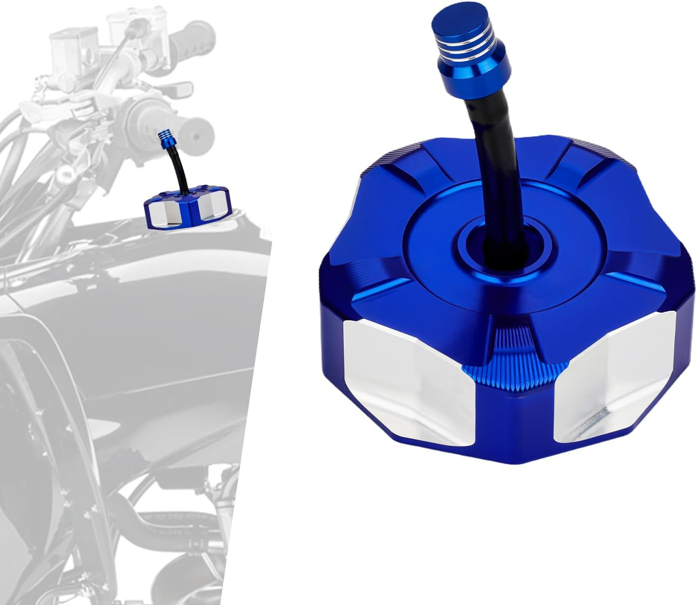 ATV Gas Cap,Cnc Gas Fuel Tank Cap Cover with Air Vent Hose for YFZ