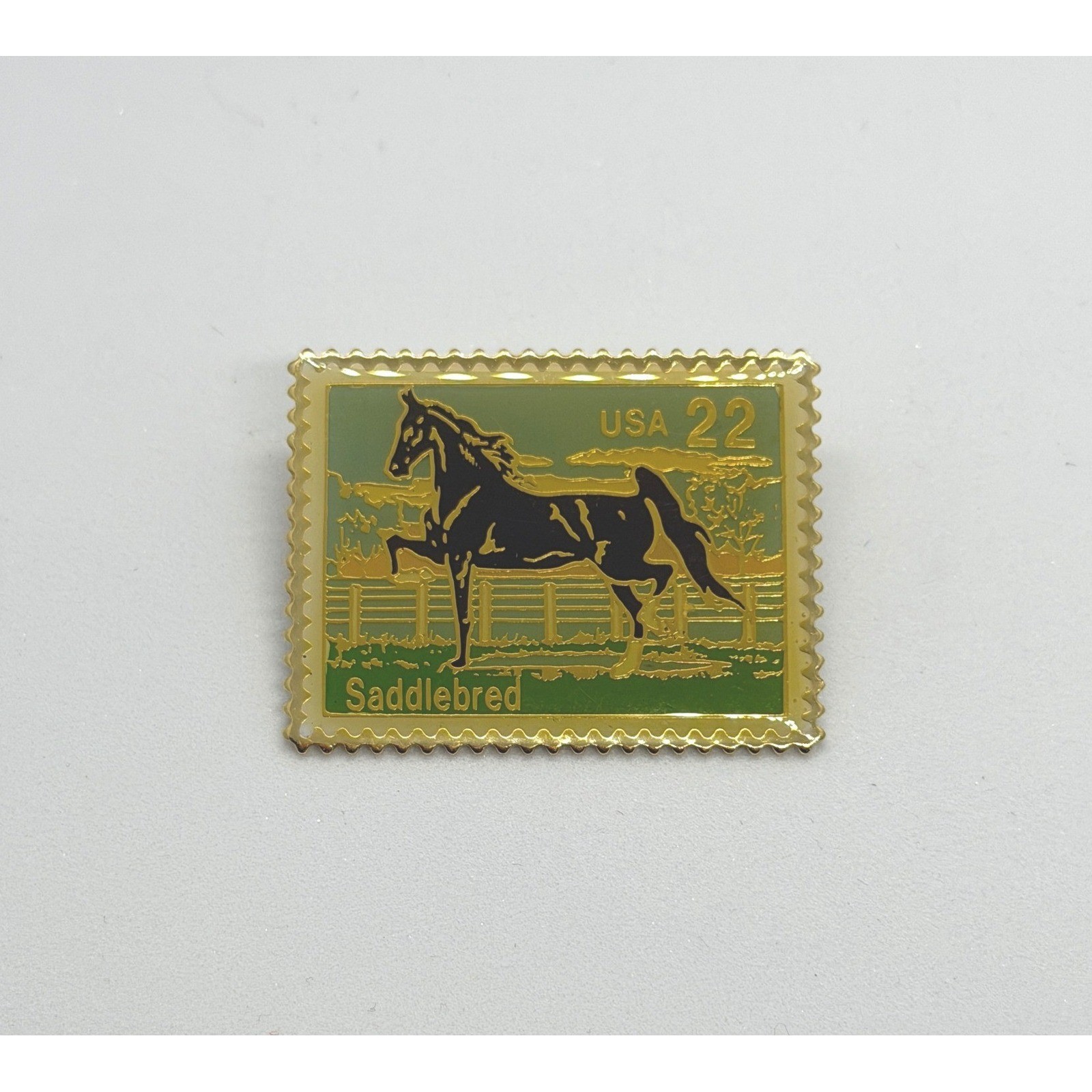 Vintage 1985 USPS Saddlebred Horse 22 Cent Stamp Pin Jonathan Grey & Associates