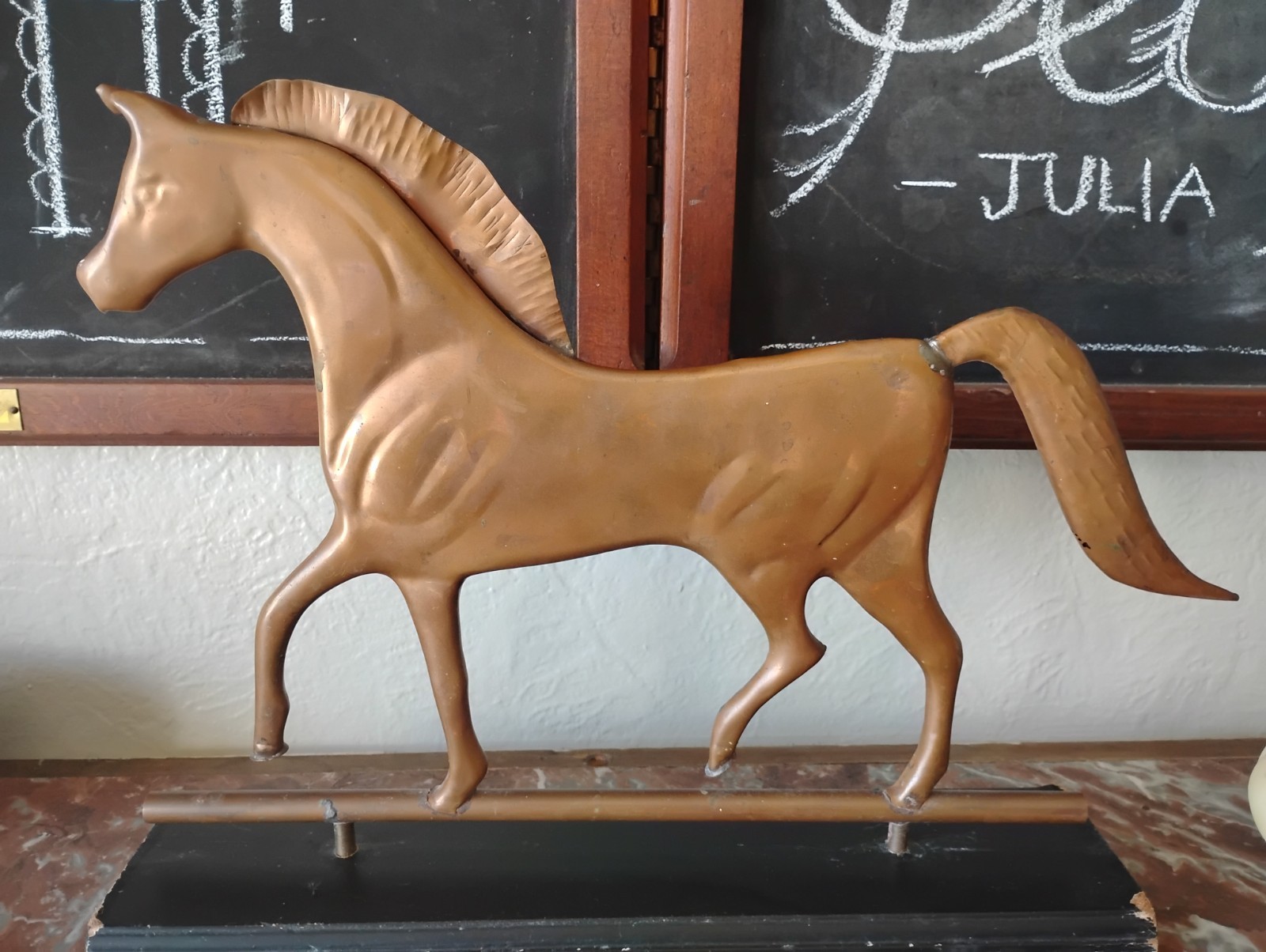 Vintage Horse  Stallion Statue Copper Hollow Sculpture stand Antique style decor