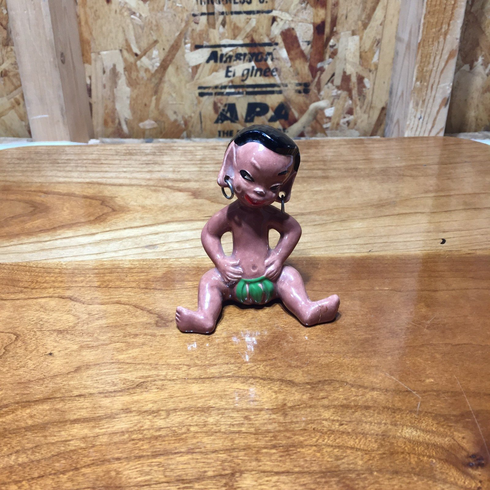 VTG Gilner Happy Cannibals Collection Tiki Earrings BROKEN FOOT