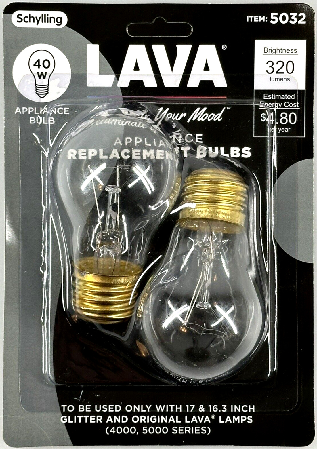 40 Watt LAVA® Lamp Replacement Light Bulb 2 Pack (Fit 16.3 & 17\