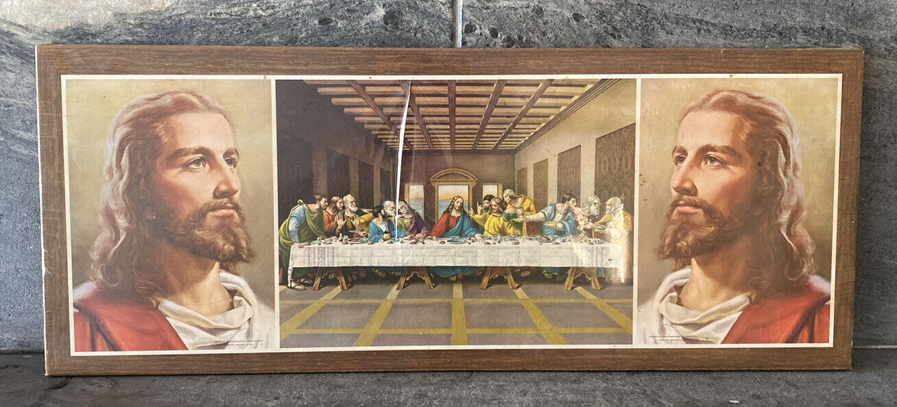 NOSWT Vintage Last Supper Jesus Wall Art SOROKA USA 1959 50s Messenger - AS IS