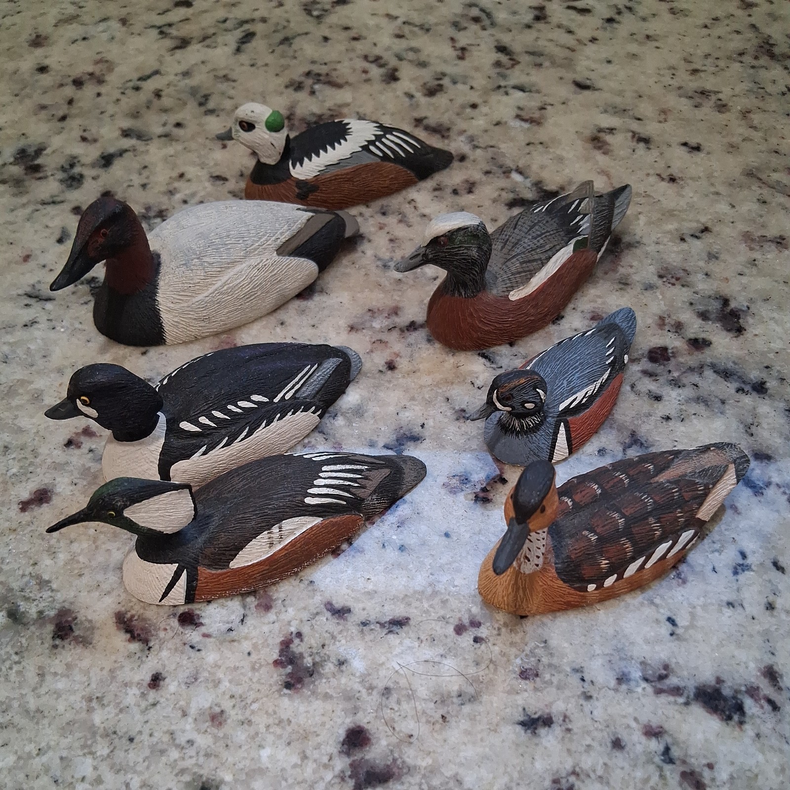 VTG 1982 FG Hand-Painted William J. Koelpin Minature Duck Collection, Lot of 7