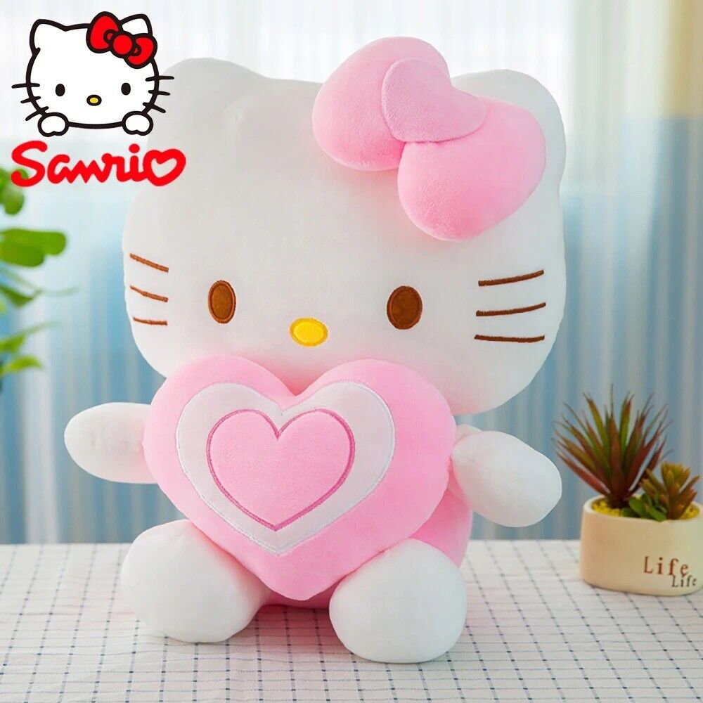 Sanrio Hello Kitty Plush Doll Jumbo Size 30Cm 12 Inches Embrace Heart U.S Seller