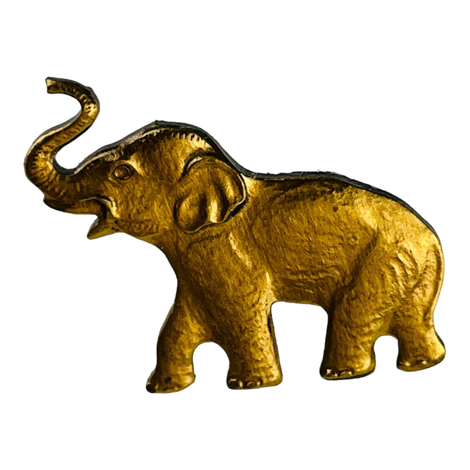 Vintage Elephant Lapel Hat Pin Gold Tone Jewelry Gift Zoo Safari Souvenir