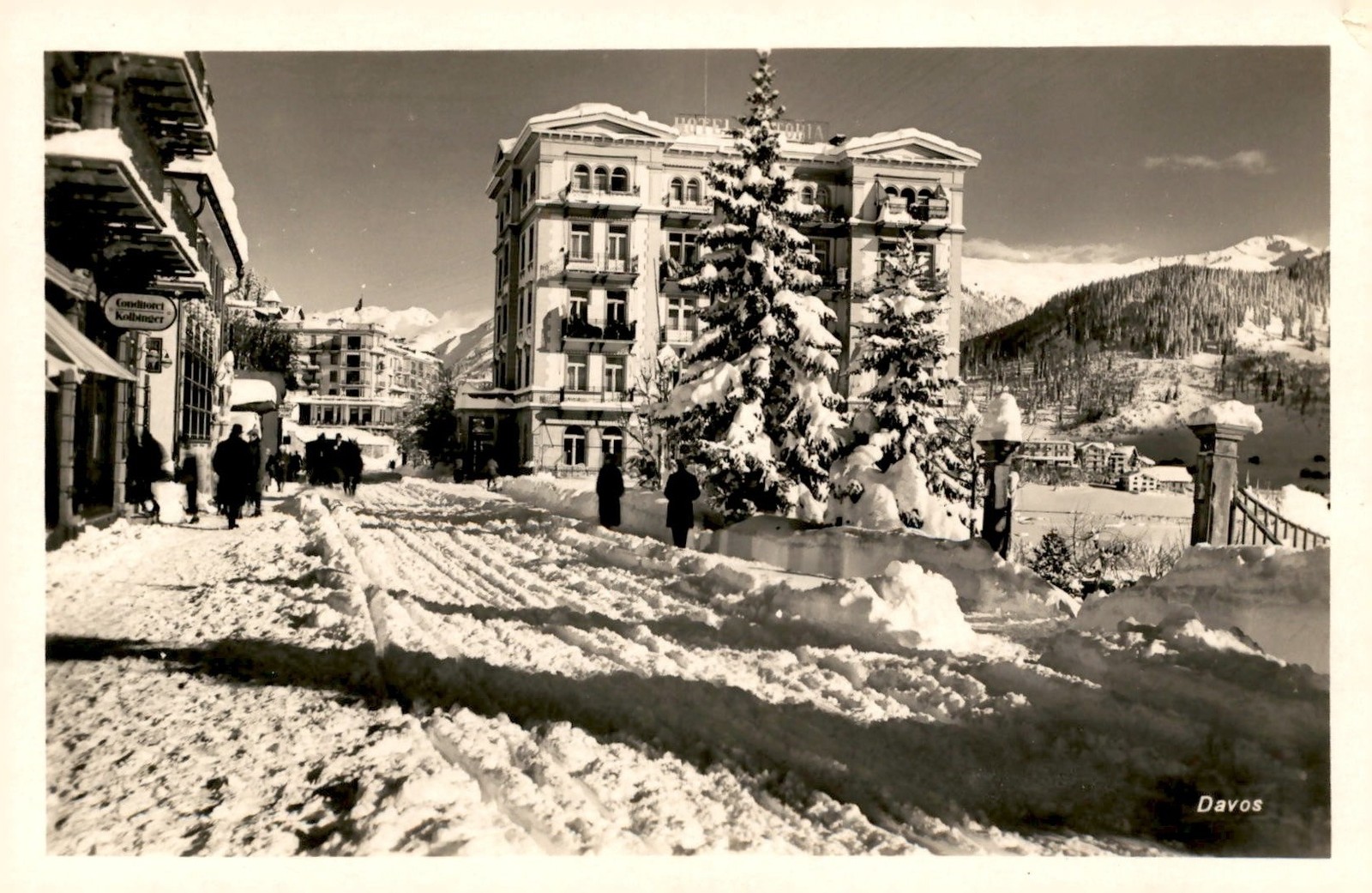 Davos, Switzerland, 1948, Visit to J. Trauffer\'s Woodcarving Shop Postcard