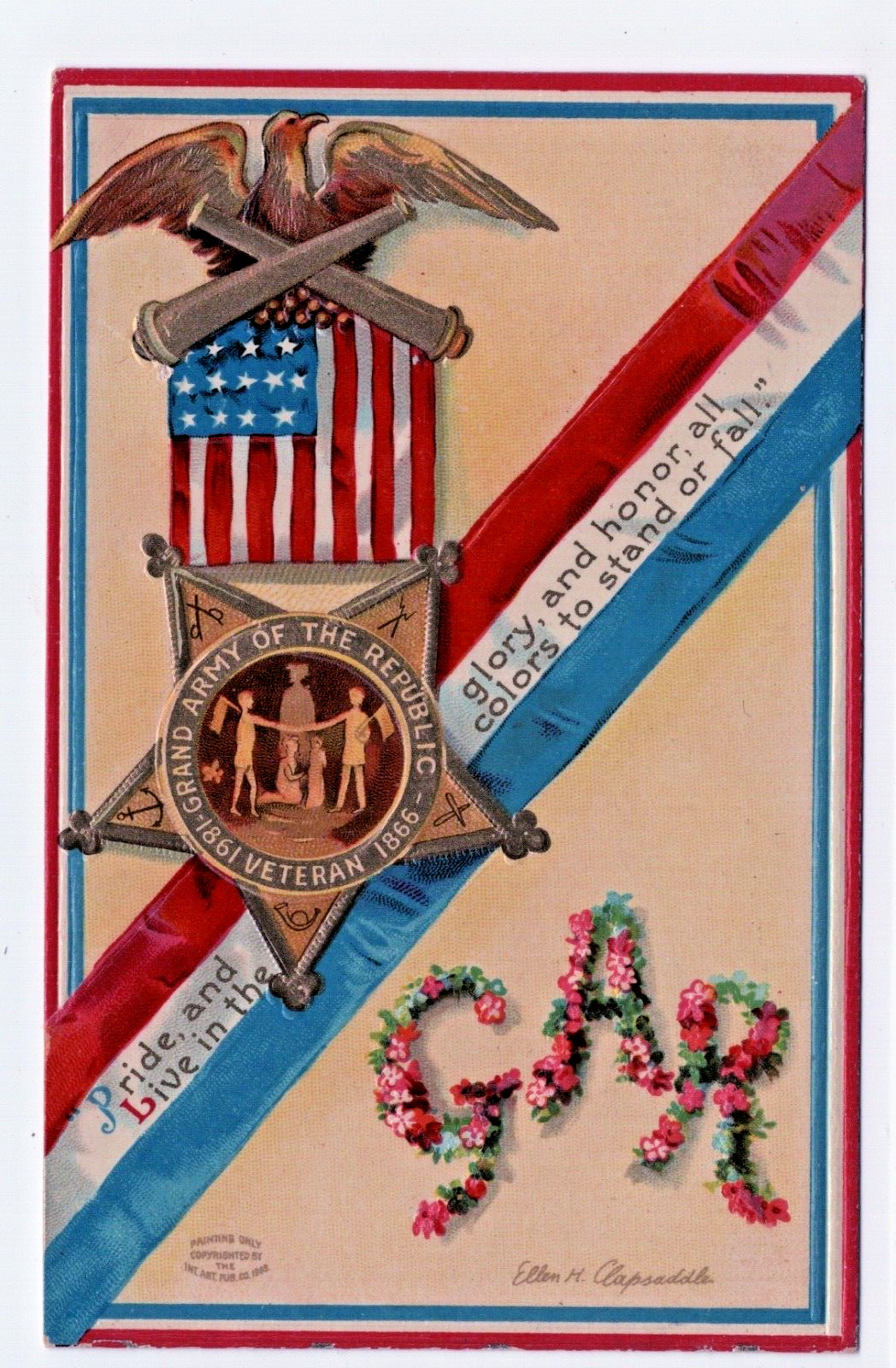 Clapsaddle Patriotic GAR Grand Army of the Republic Veteran Vintage Postcard 973