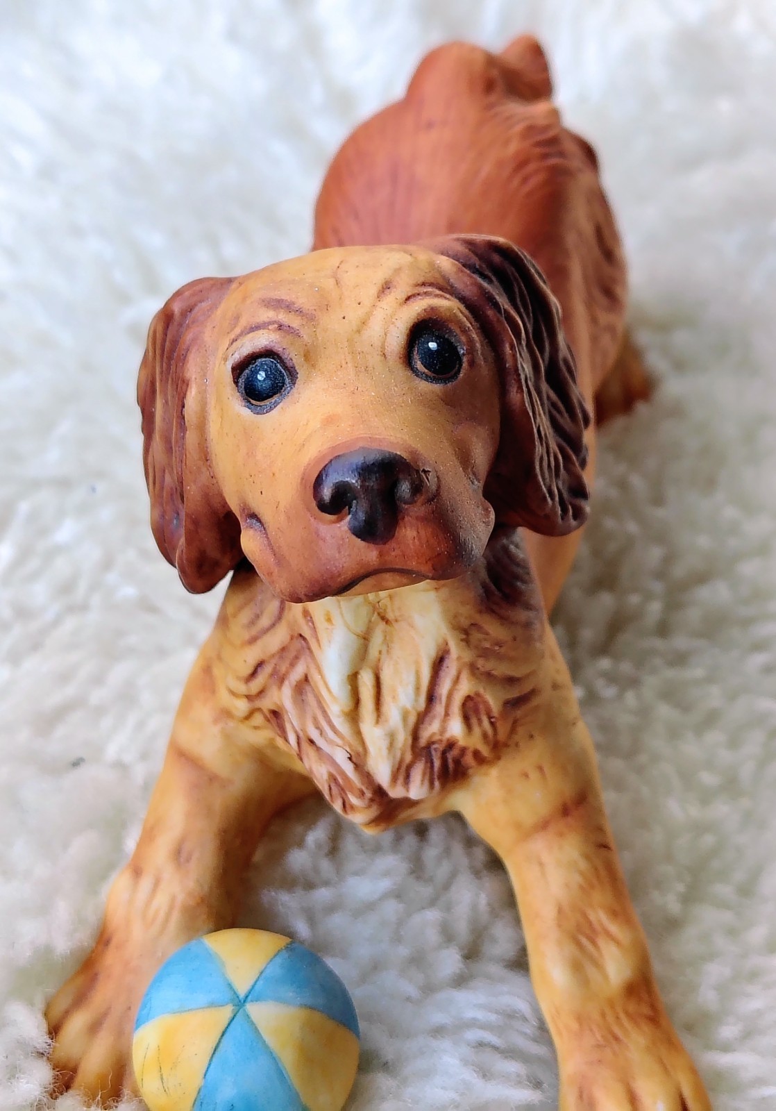 Franklin Mint Puppy Dog Figurine VTG 1987 Cocker Spaniel w Ball New Estate Franklin Mint Puppy Dog Figurine VTG 1987 Cocker Spaniel w Ball New Estate