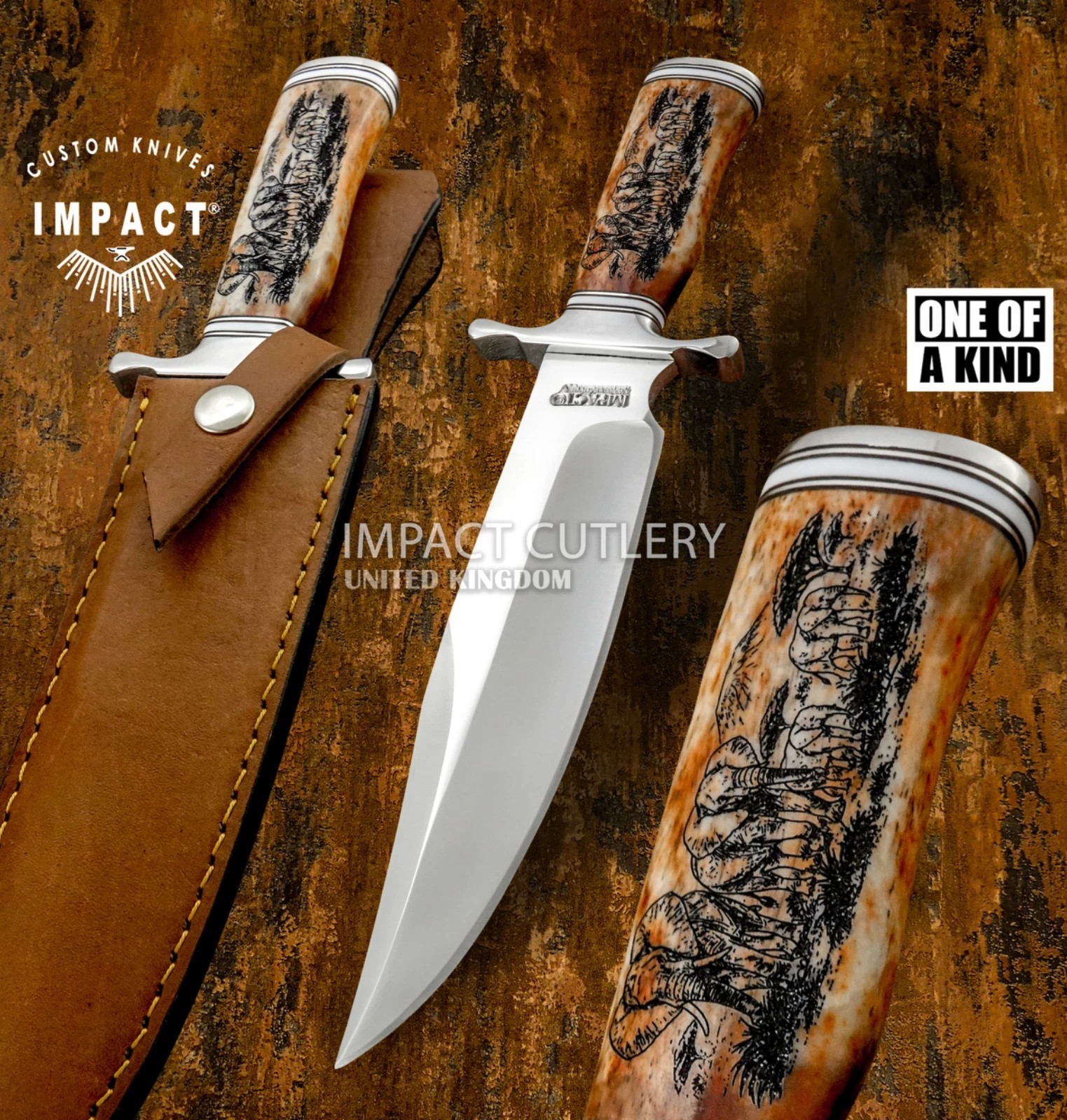 Custom Handmade Beautiful Elephant Engraved Bowie, Sale Ends Sept. 28th Custom Handmade Beautiful Elephant Engraved Bowie, Sale Ends Sept. 28th