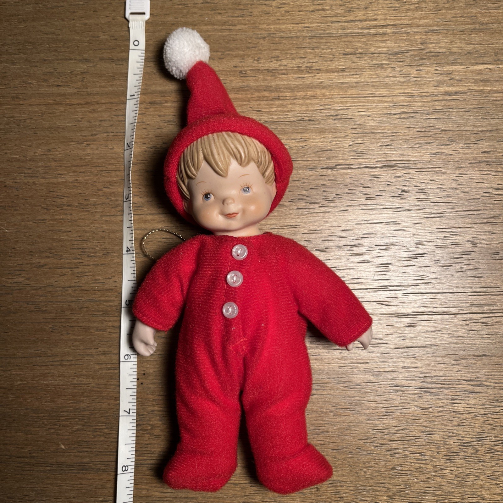 1920s Christmas Ornament Darling Baby in PJs & Santa Hat