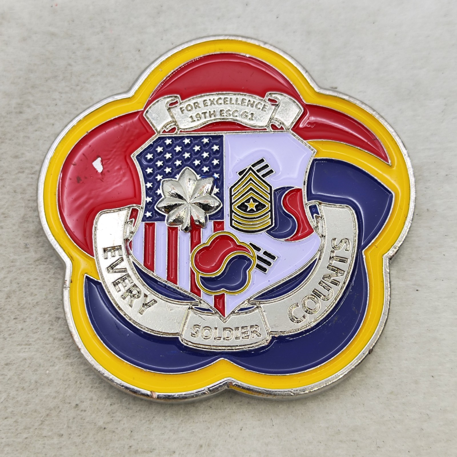 US Army Korea 19th ESC G1 Challenge Coin