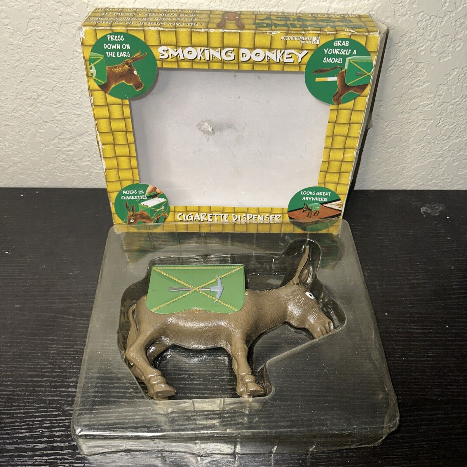 Vintage Smoking Donkey Cigarette Dispenser Mint in Box Novelty Gift