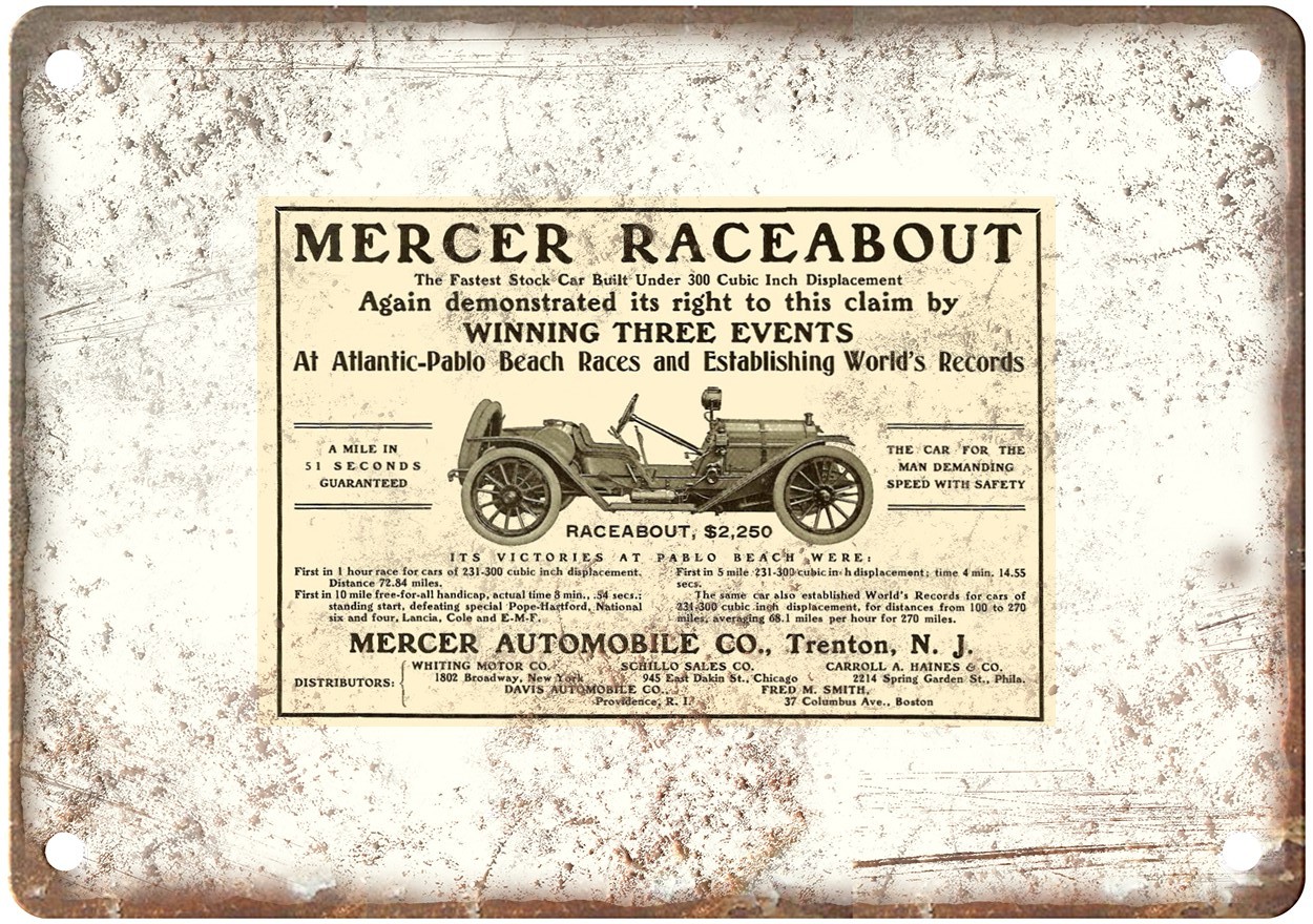 1913 Mercer Vintage Automobile Ad Retro Look Metal Sign AM9054
