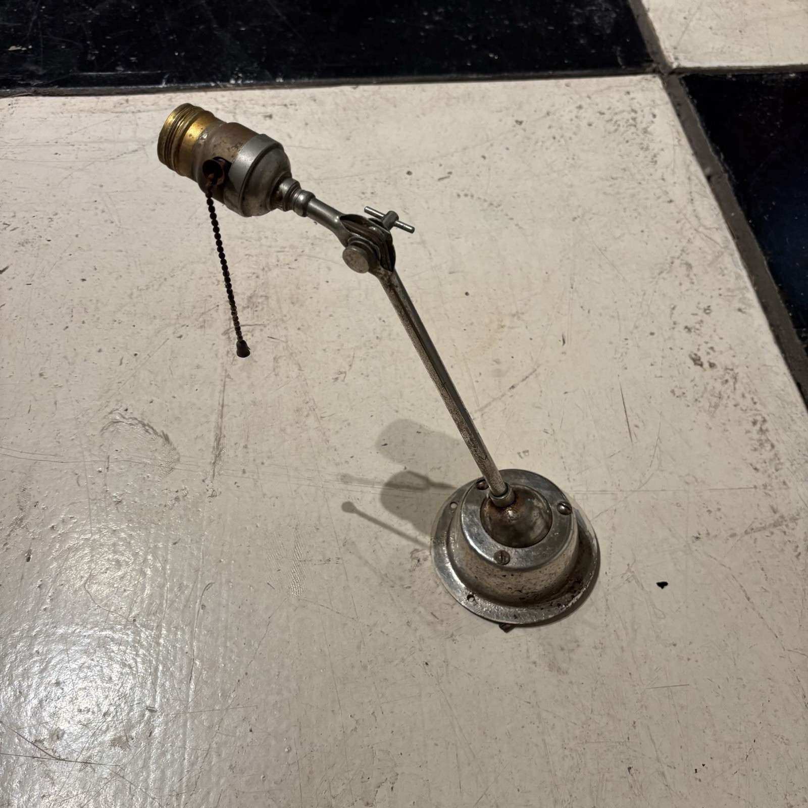 Vintage Antique Franks Ball Joint Industrial Lamp As Is OC White Fairies