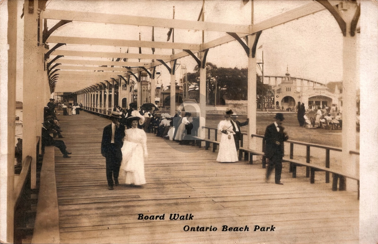 Ontario Beach Amusement Park New York c1910 Boardwal RPPC Photo Postcard COPY