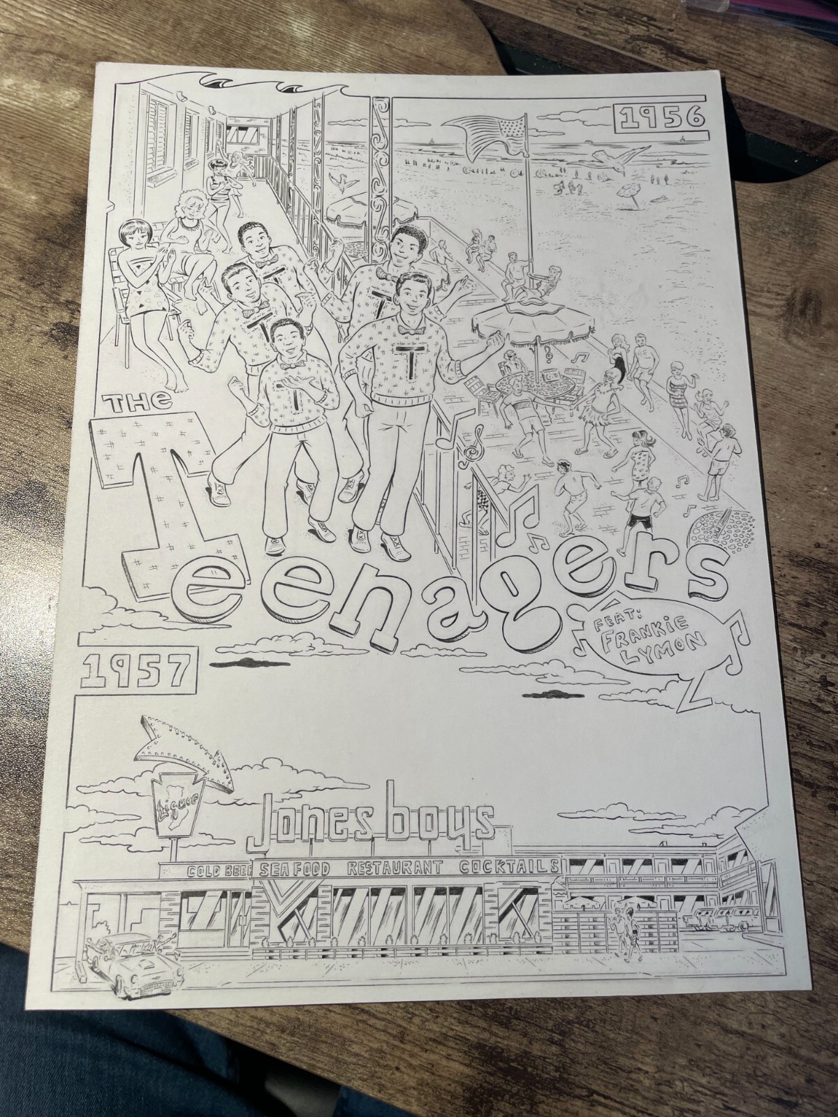 Original Comic Art - Jasorka - Wildwood Days of Doo Wop Frankie Lymon Teenagers