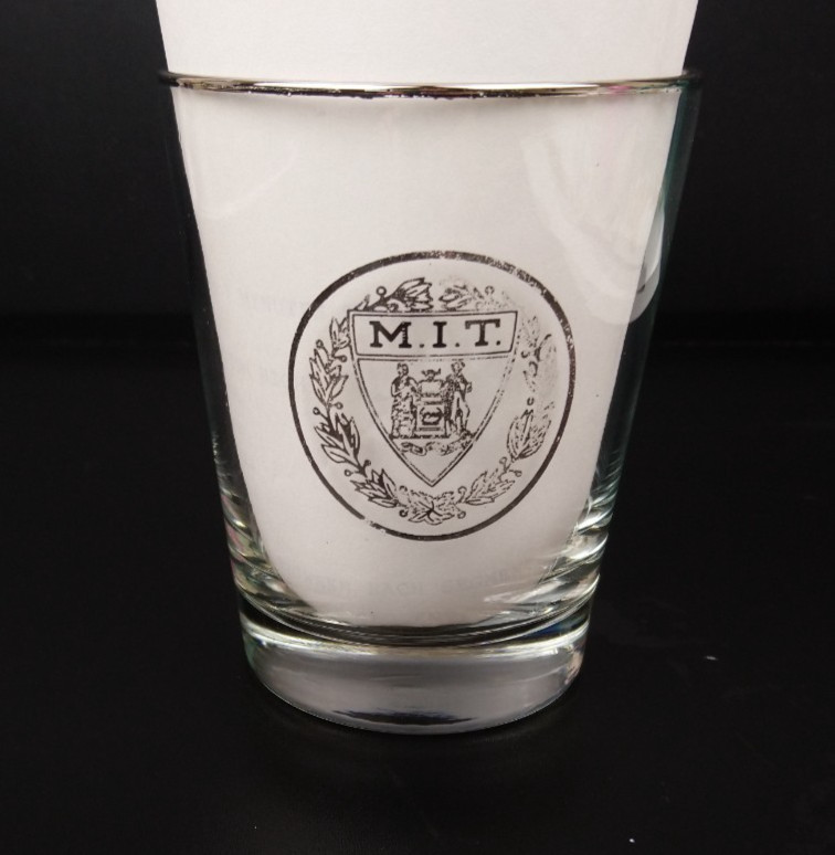 VTG MIT Massachusetts Institute of Technology Lowball Glass Gold Rim