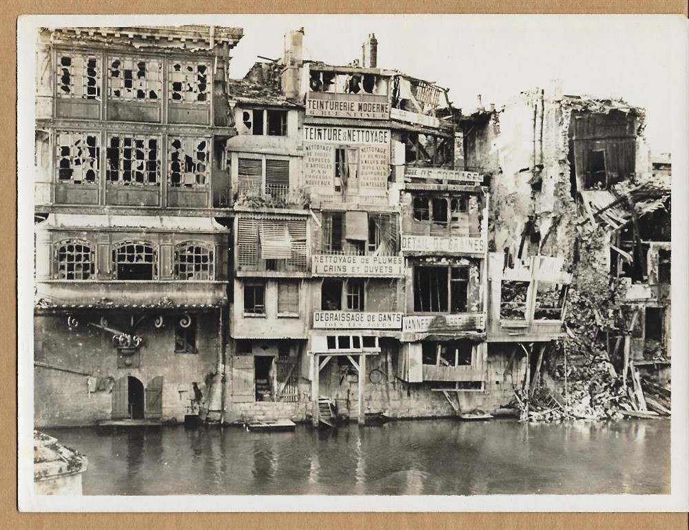 WWI Ruins of Verdun France as Seen From Meuse River 6x8 Original News Photo