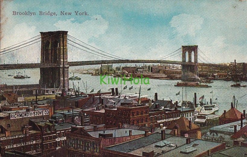 Postcard Brooklyn Bridge New York NY