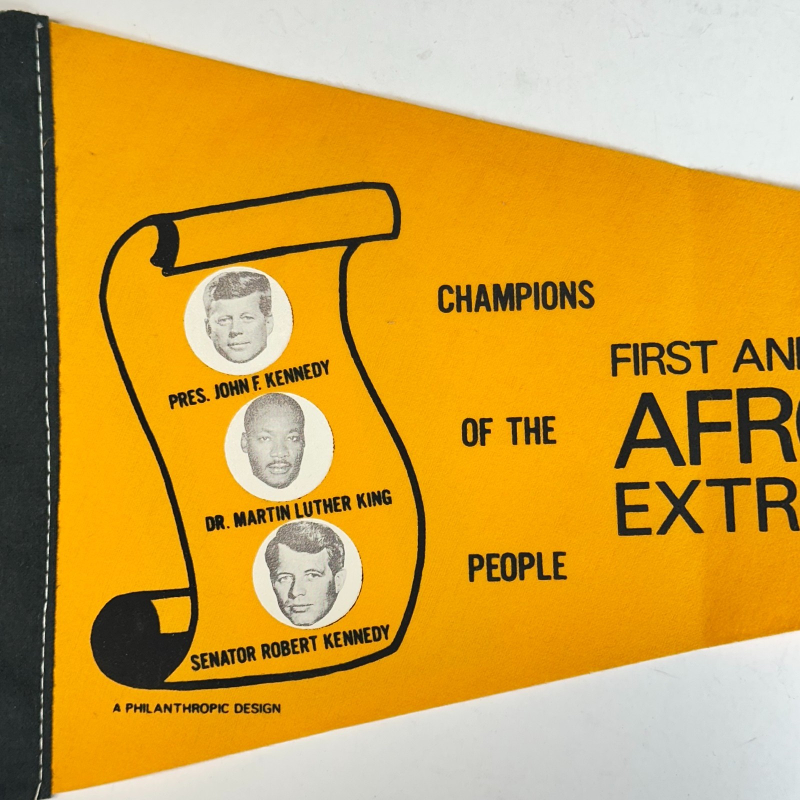1st International Afro American Extravaganza 1960s Civil Right Pennant MLK JFK