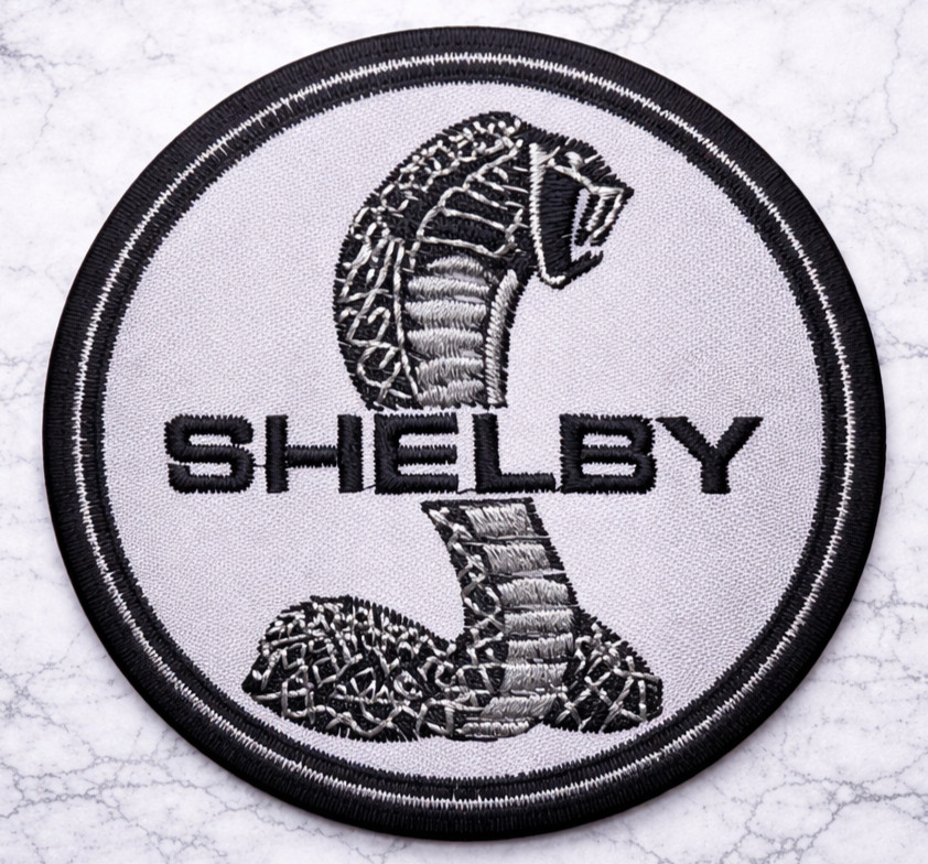 SHELBY COBRA EMBROIDERED IRON ON PATCH 3.5