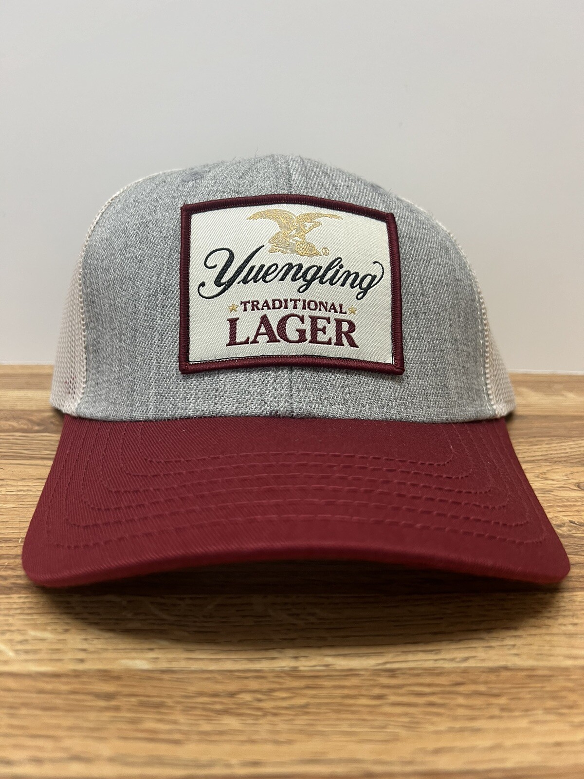 Yuengling Lager Hat Adjustable Snapback Burgundy Mesh Cap - NEW