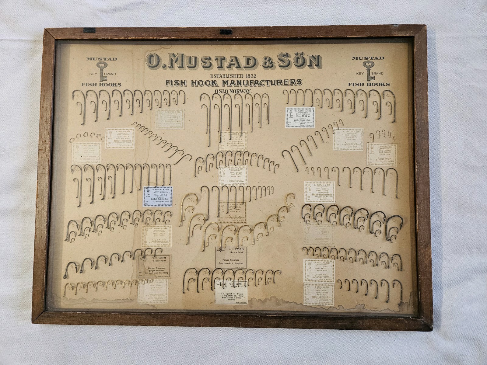 O.Mustad & Son\'s Fish Hook Stand Vintage Antique