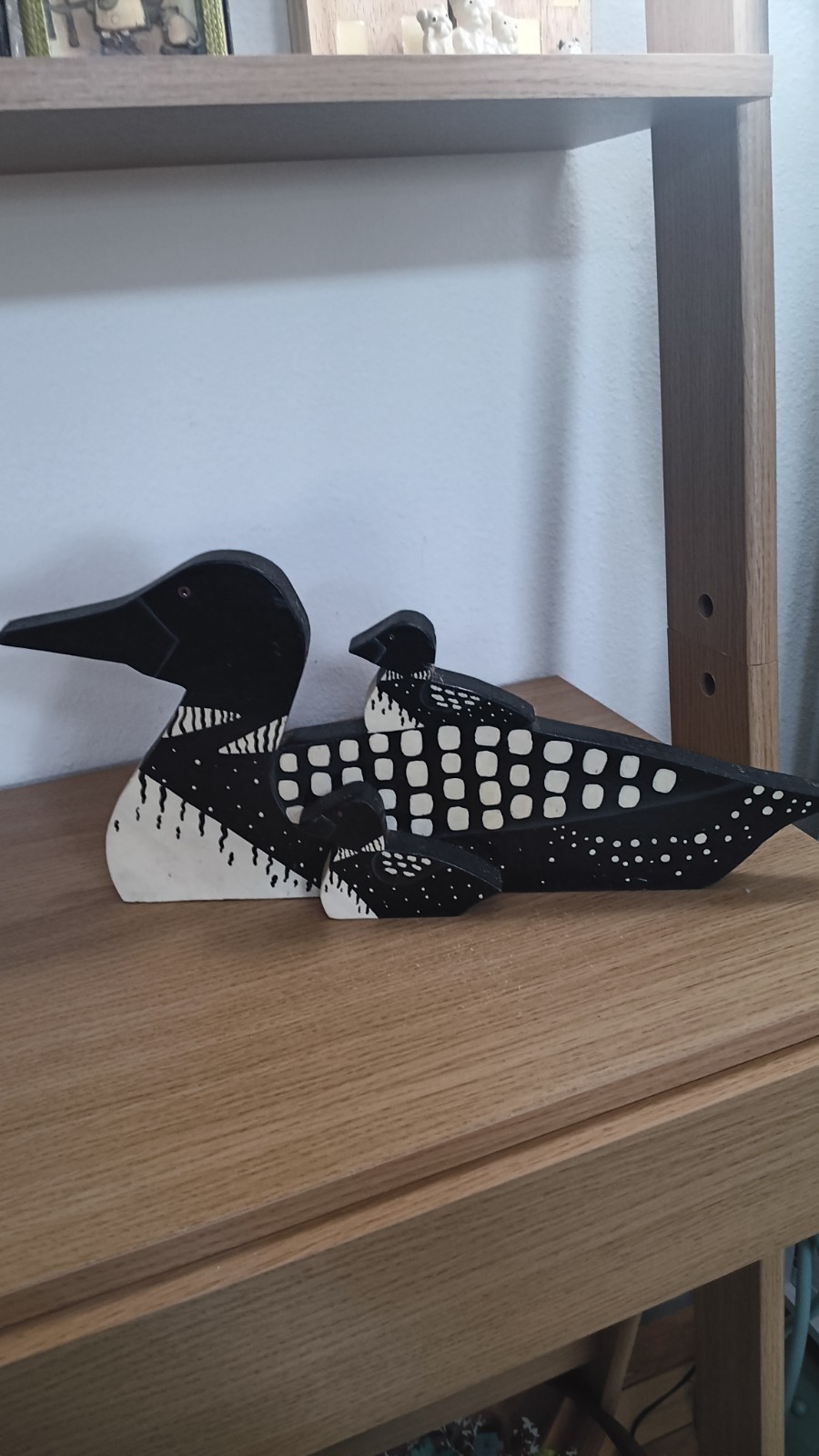 Vintage Handmade Handpainted Wooden Loon Home Decor