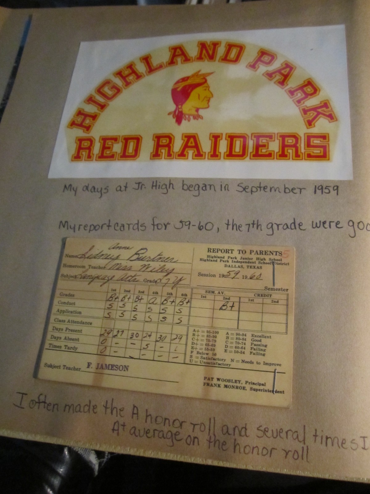 VTG DALLAS, TEXAS SCRAPBOOK LATE 50'S - 60'S HIGHLAND PARK GOLD LAKE CAMP - BBBB