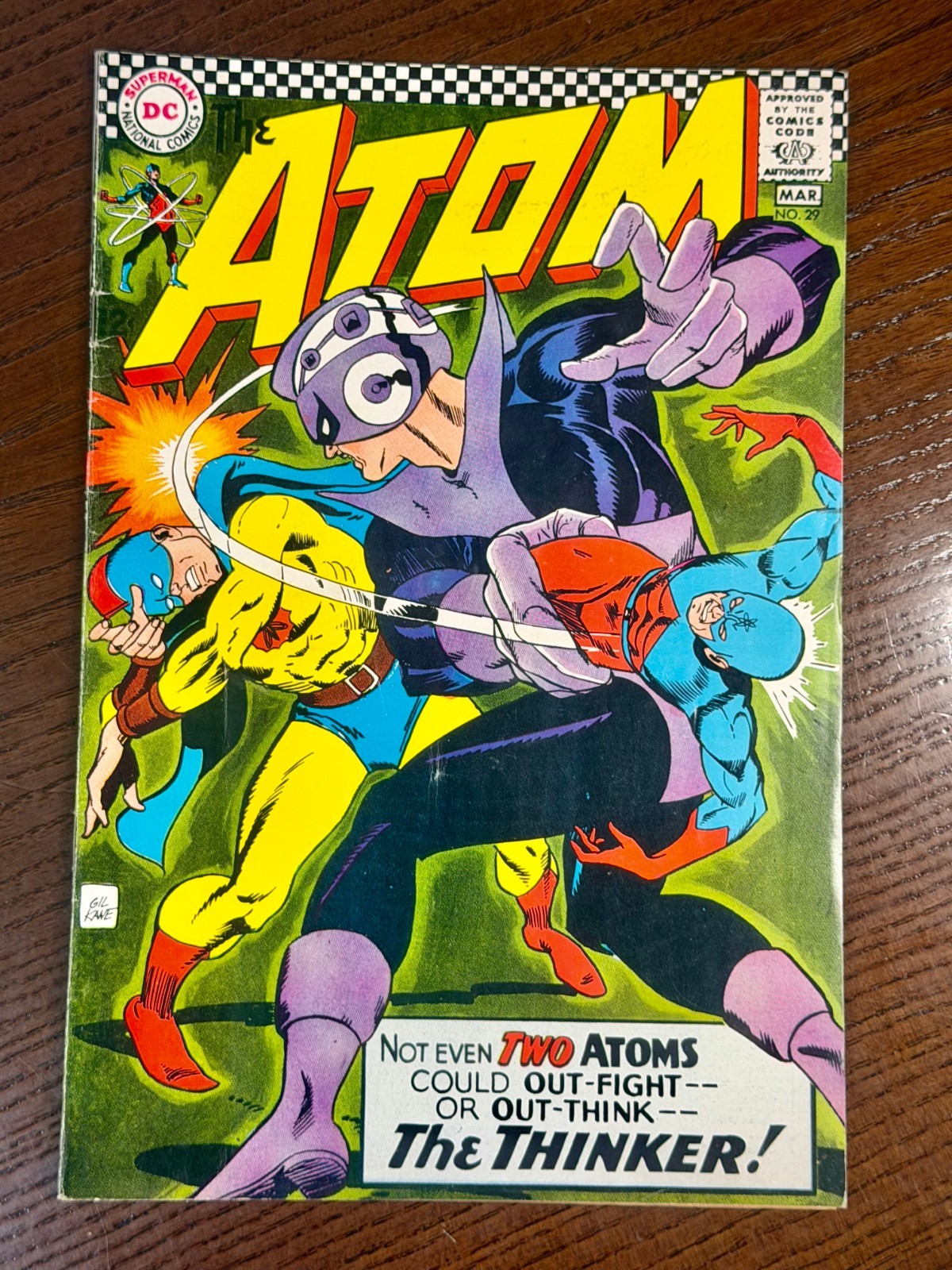 The Atom #29 DC 1967 1st Solo Golden Age Atom Crossover Gil Kane Thinker FN/VF