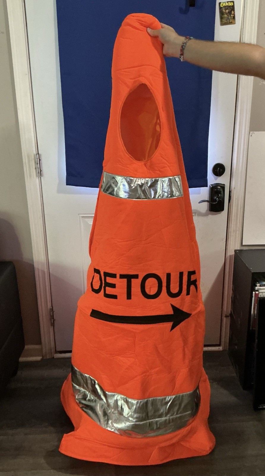 Bristol Novelty Traffic Cone Halloween Costume Adult Orange Detour Sign Tunic