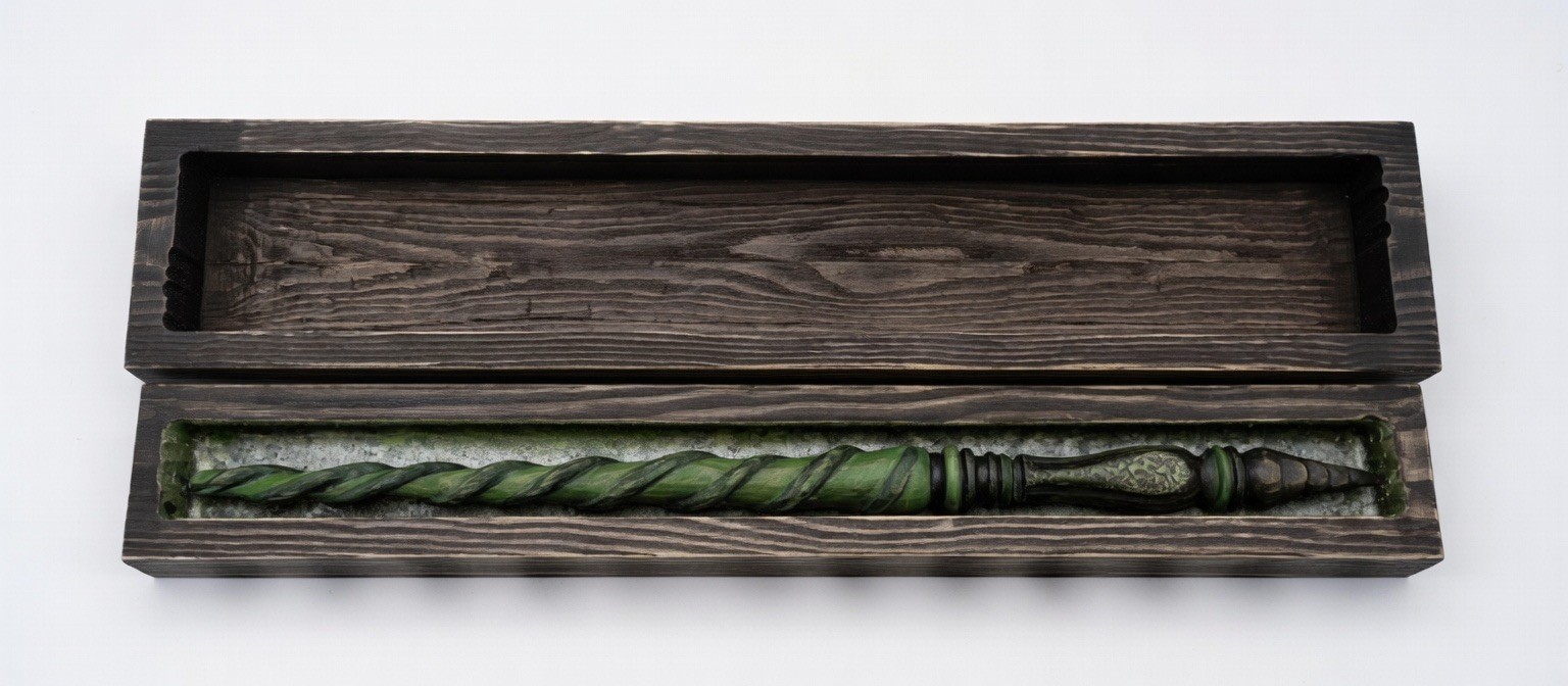Elphaba  Handmade Magic Wand Engraved Wooden Box Magic Genre