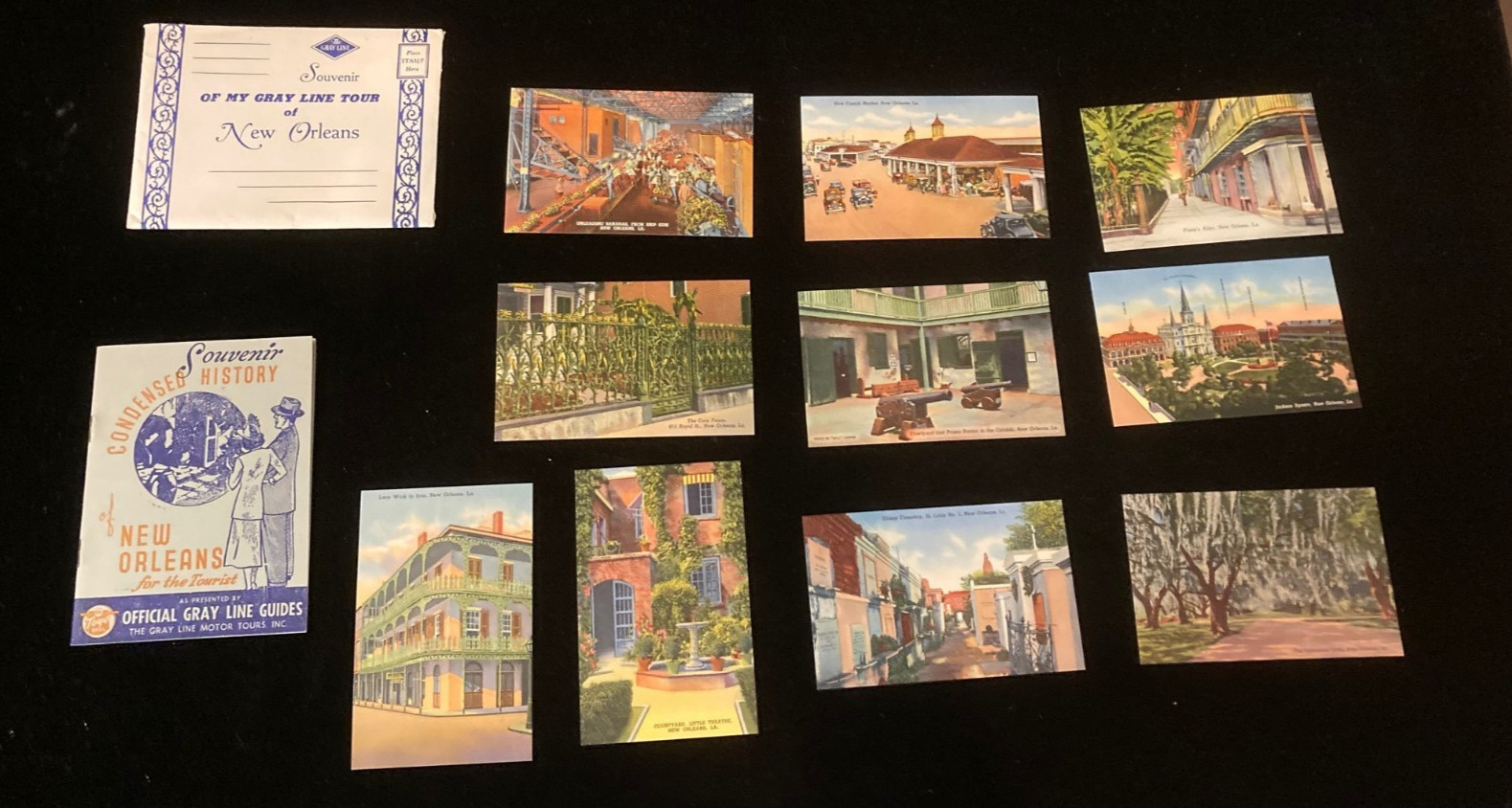30s/40s Vintage : GRAY LINE TOUR of NEW ORLEANS : Souvenir 10 postcards 30s/40s Vintage : GRAY LINE TOUR of NEW ORLEANS : Souvenir 10 postcards
