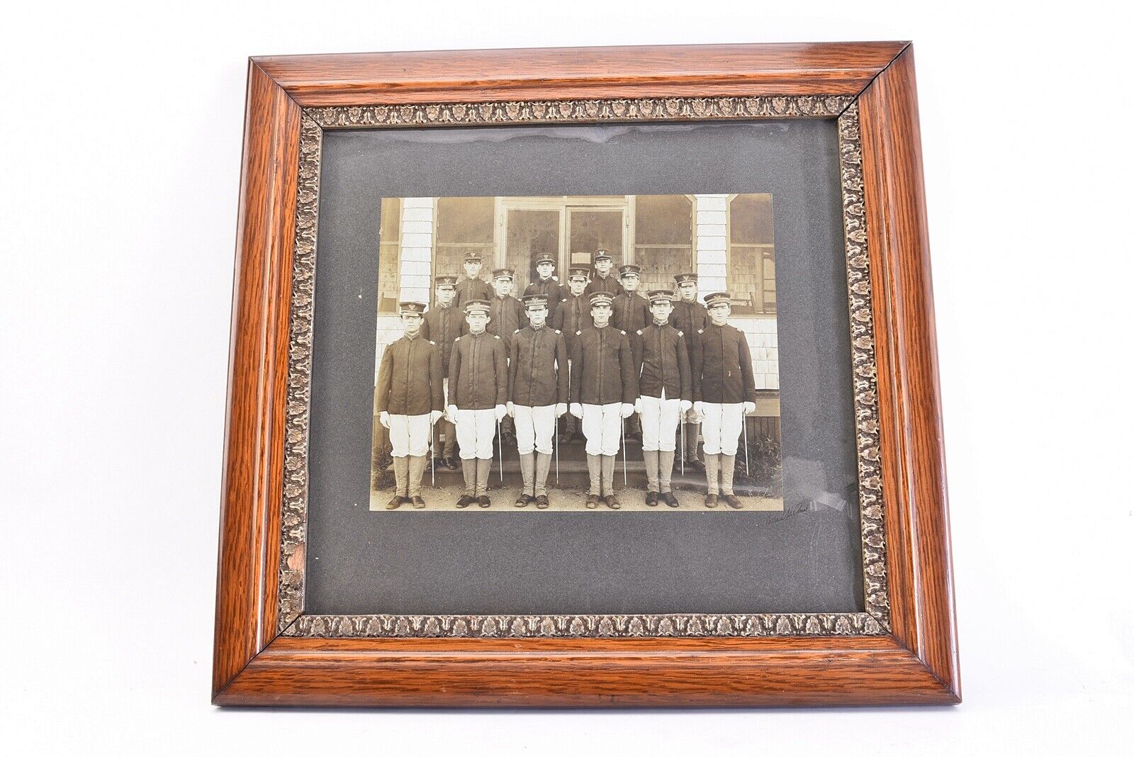 Antique Framed Photo of a Military Institute Class by William H. Rau