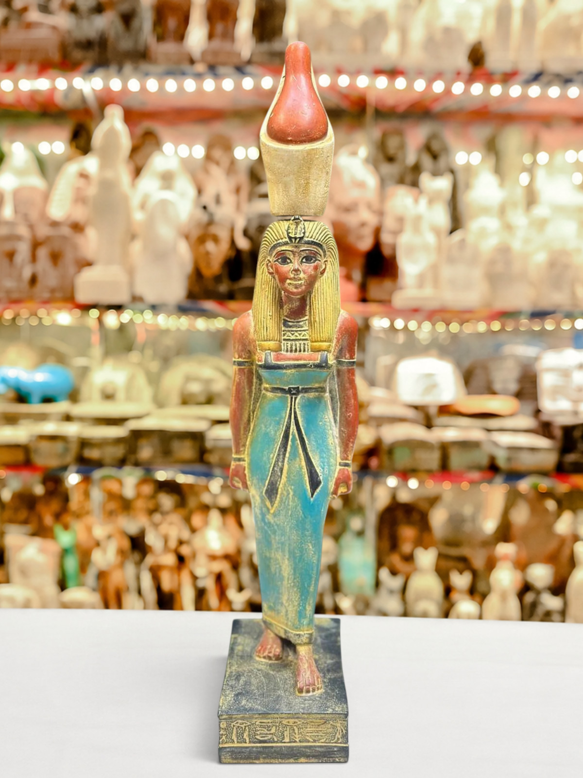 Unique Egyptian Goddess Mut Statue Hand-Painted