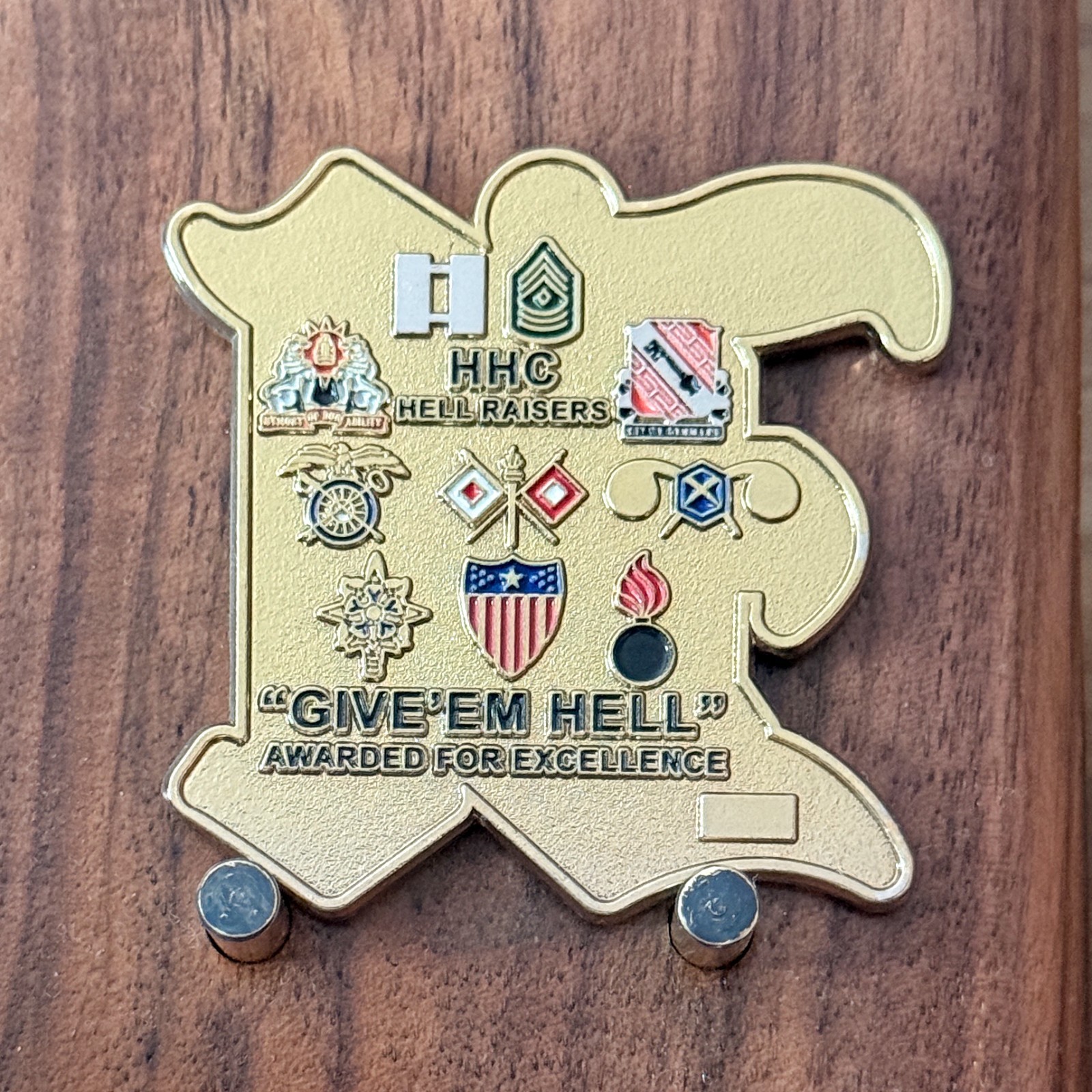 HHC Hell Raisers Cutout Letter H Military Challenge Coin  W#19