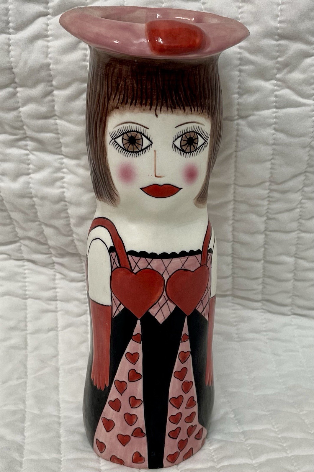 Vintage Susan Paley by Ganz Bella Casa MIA Lady Vase Ceramic Figure Hearts 10.5”