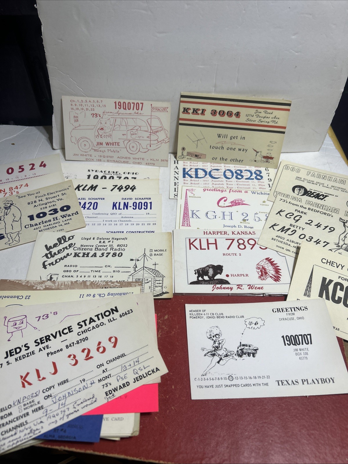 CB Ham QSL Card Lot Vintage 1973 LOT of 75+