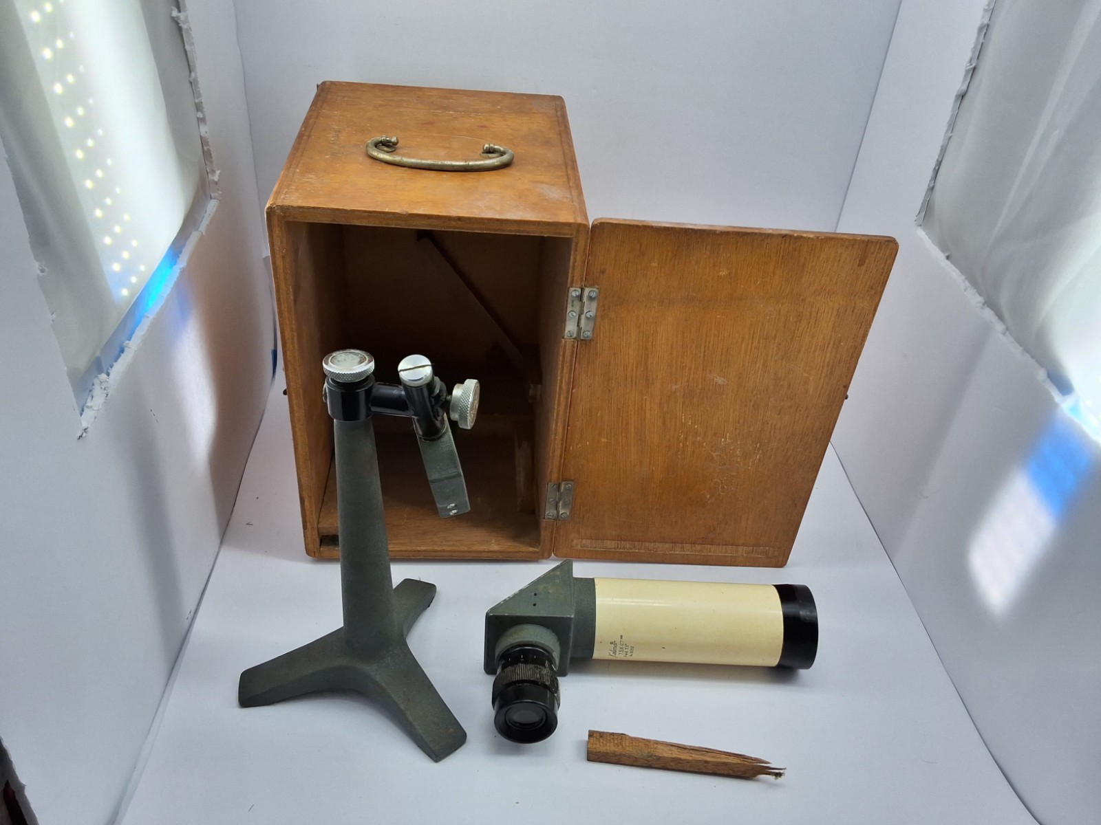 VINTAGE 1950S KALIMAR SATELLITE TELESCOPE MODEL S-2 JAPAN IN WOOD BOX T14