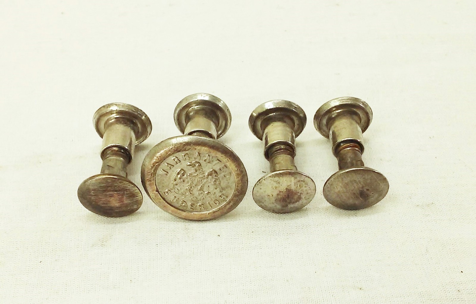 Vtg Warranted Superior hand saw handle brass medallion w/ screw nuts hardware