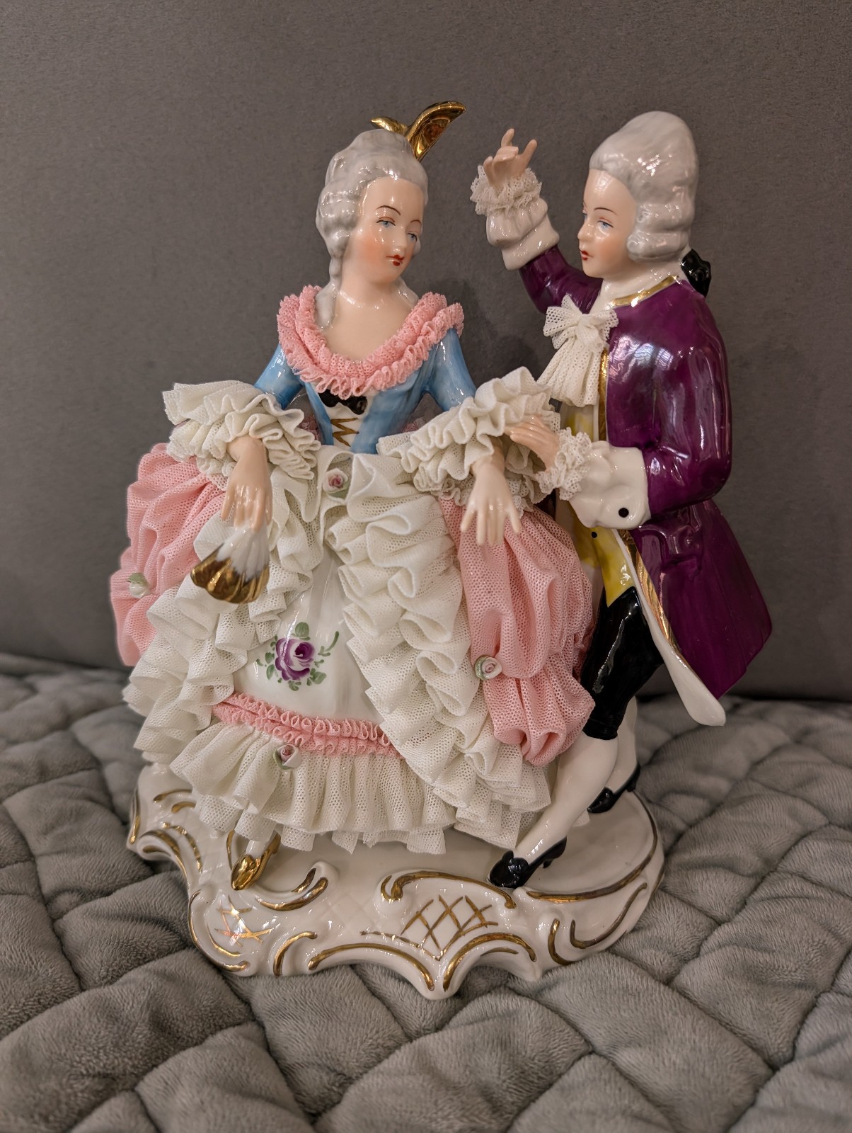Vintage Dresden Lace Figurines