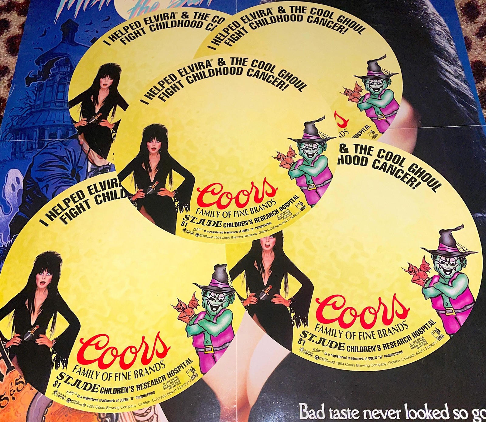 1990s Elvira Mistress of the Dark-Coors Lot of 5x St.Judes  8