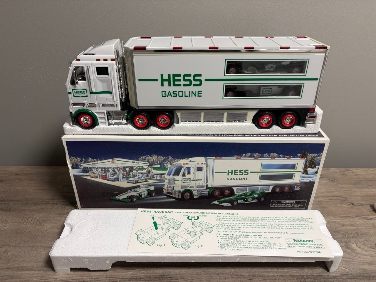 2003 Hess Toy Truck and Race Cars - New in Box