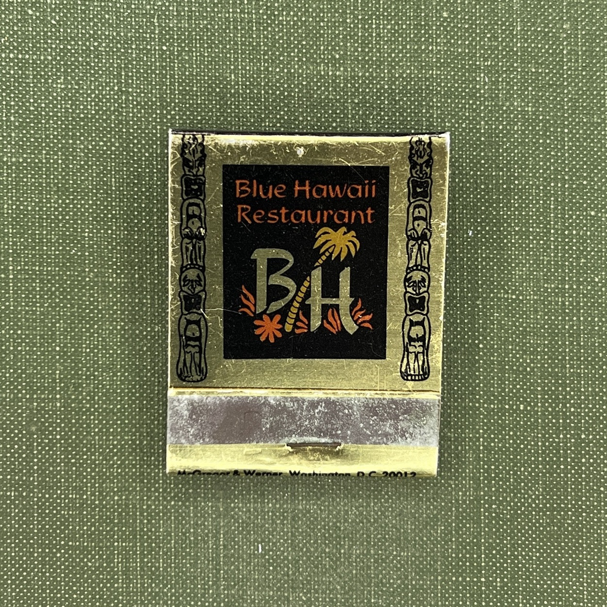 Blue Hawaii Restaurant Atlantic City New Jersey Rare Vintage Matchbook Unstruck